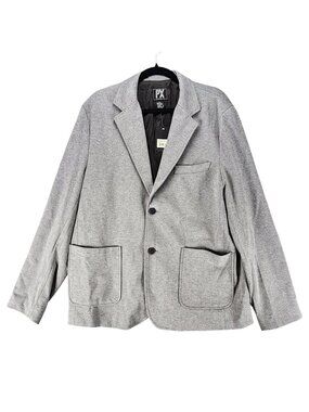 PX Suit Mens Large Gray Stretch Long Sleeve 2 Button Sport Blazer *NWT*